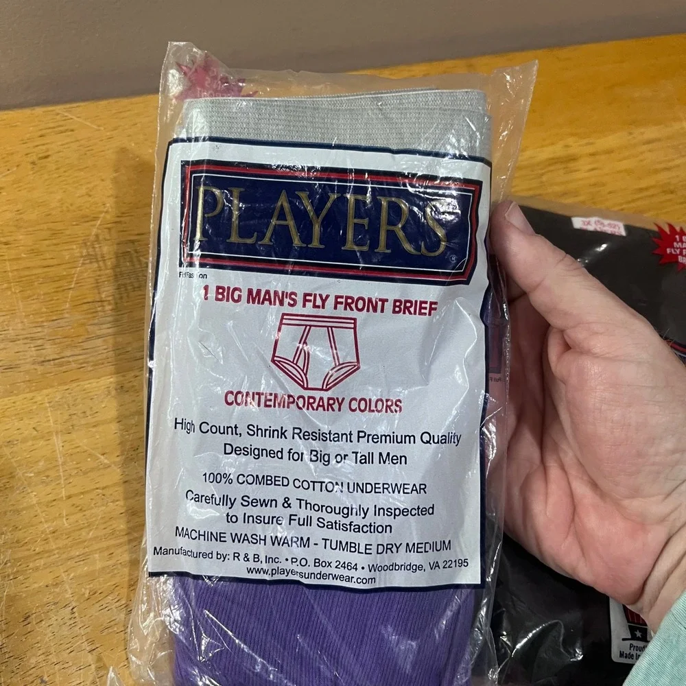 Players‎ Big Mans Fly Front Ribbed Briefs 3X 50-52 Lot of 4 Vtg Made in USA NEW